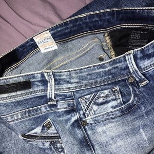 Buckle black denim distressed jeans fit no.53 skinny 26x32